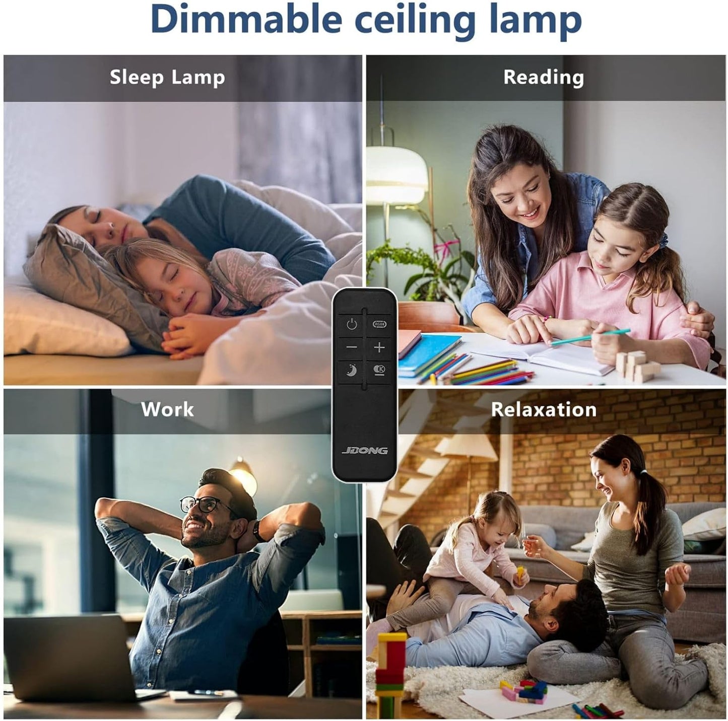 TEKHOME Plafoniera LED Soffitto 36/45W,3colore 3600/4950LM IP40 Impermeabile Rotonda Ø48/60CM Lampadario LED Moderna Luce Soffitto per Cameretta, Cucina, Soggiorno, Balcone -LV
