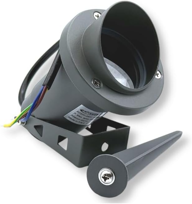 Faretto da Giardino con Picchetto IP65 per Esterno, Attacco GU10, Orientabile, Alluminio, Impermeabile, Ideale per Illuminazione Giardino, Vialetti e Piante – Modello ET-01