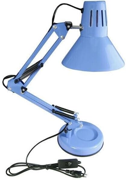 Lampada da Scrivania Orientabile E27 in Metallo – Lampada da Tavolo Moderna con Braccio Regolabile, Base Stabile, per Studio, Ufficio, Cameretta D11