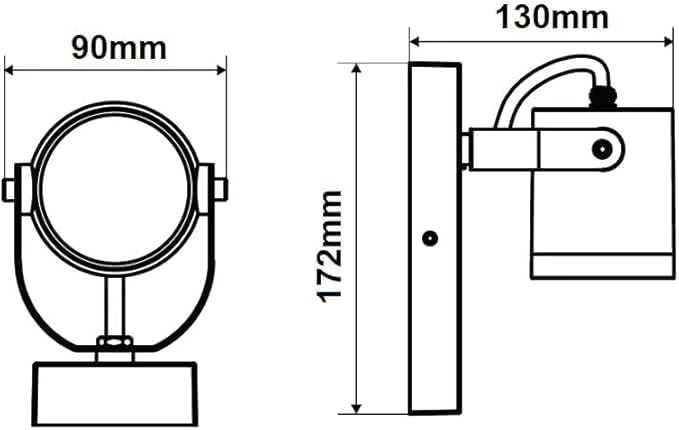 Applique da Esterno GU10 IP44, Faretto da Parete Orientabile in Alluminio e Vetro, Attacco GU10 (Lampadina no), Impermeabile per Giardino, Balcone e Facciata - Bianco/Grigio Scuro B172