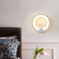TEKHOME Applique da Parete LED Moderna 9W, Lampada da Parete Bianca Design Rotondo, Luce Calda 3000K / Naturale 4000K / Fredda 6500K, 450LM, per Camera da Letto, Soggiorno e Corridoio E27