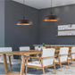Lampadario a sospensione stile contemporaneo in metallo pendente a cupola attacco E27 luce tavolo cucina di colore nero o bianco Ø35 cm  B90