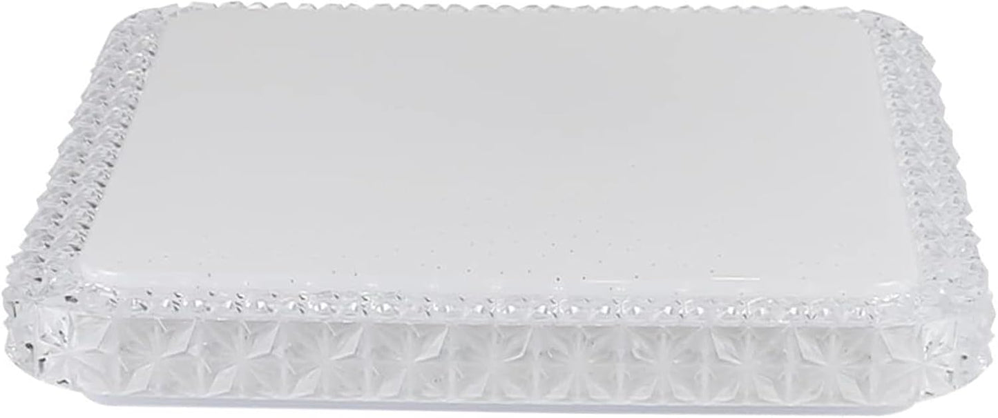 TEKHOME Plafoniera LED da Soffitto 48W Dimmerabile, Forma Quadrata, 3 Colori Selezionabili 3000K-4000K-6500K, Protezione Sovratensione, per Camera Soggiorno Cucina, Bianca C29