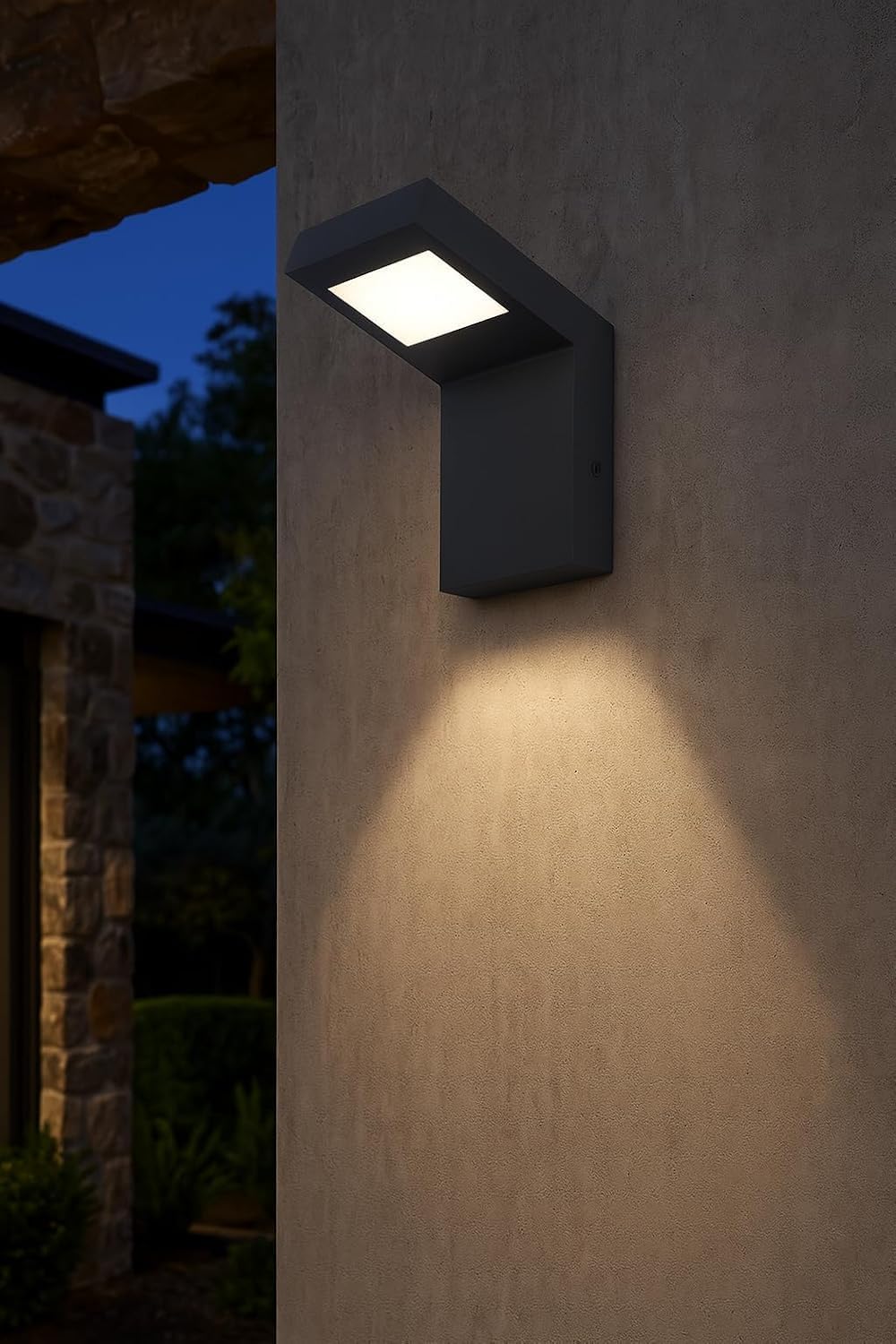 Applique LED da Esterno 10W IP54 4000K, Lampada da Parete Moderna in Alluminio e PC, Impermeabile per Facciata, Balcone e Giardino - Bianco/Grigio Scuro H160