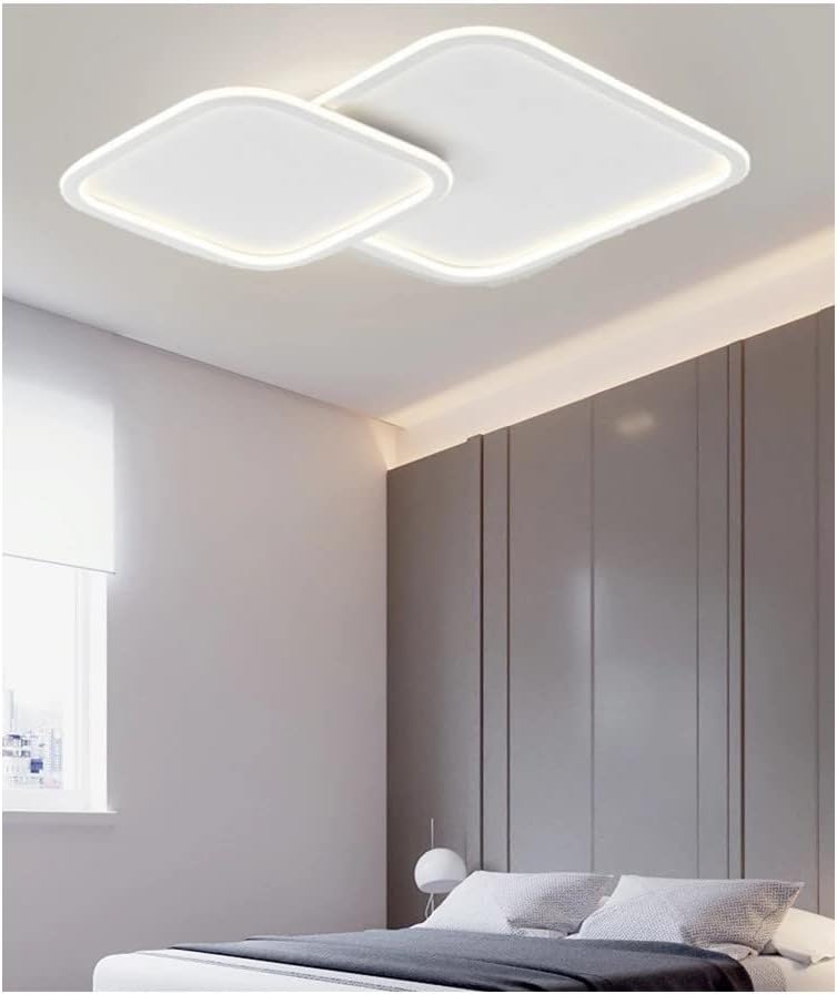 TEKHOME Plafoniera Lampadario da soffitto a led con 2 Luci dimmerabile timer Design Stile Moderno Lampada per Camera Cucina Salotto Locali Commerciali (2 quadri Bluetooth) PN-24