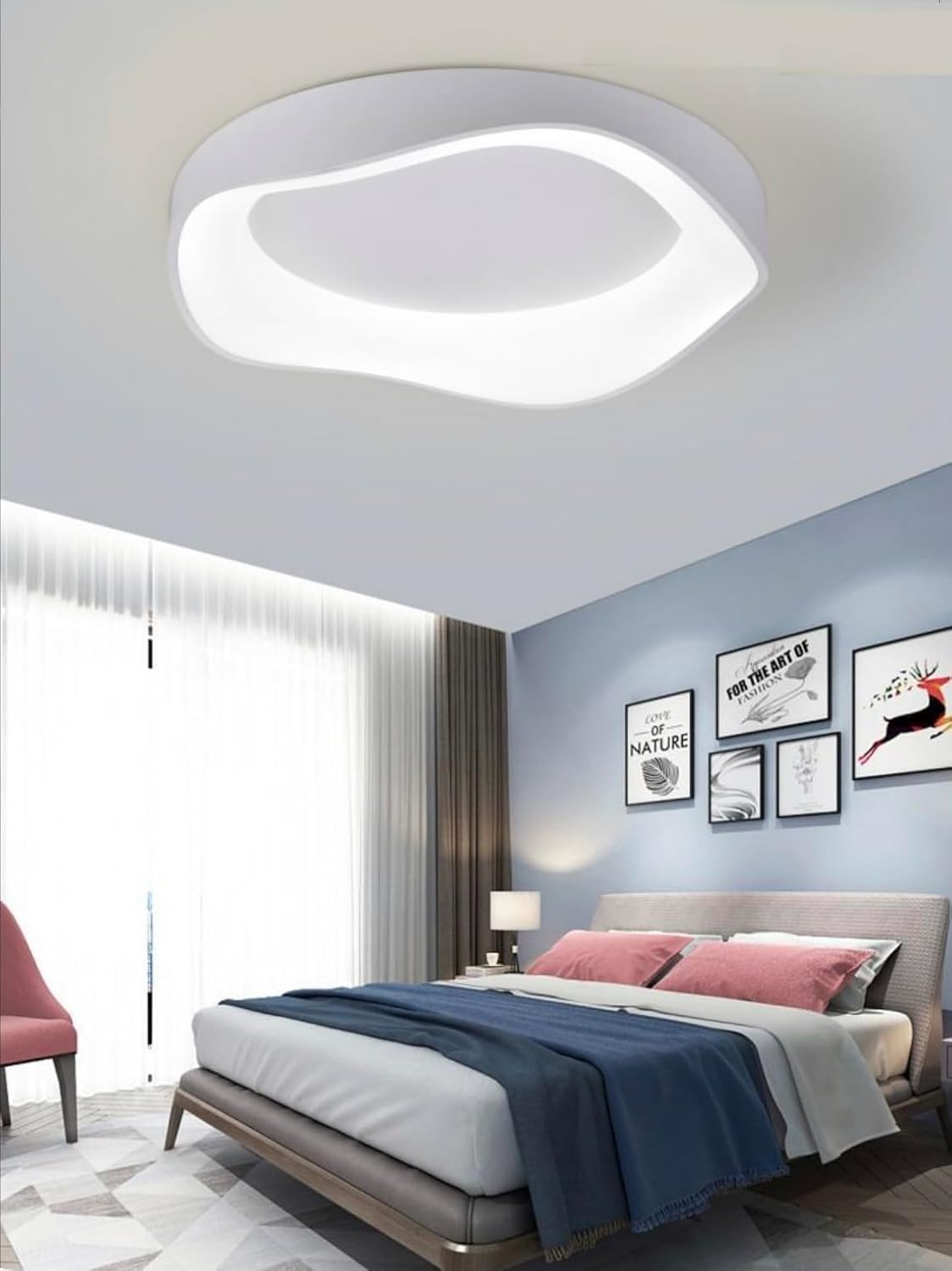 TEKHOME Plafoniera LED Moderna 38W, Dimmerabile, 3 Modalità di Colore 3000K-4000K-6500K, 3040LM,Bianco e Nero, Design Elegante per Camera da Letto e Soggiorno C53