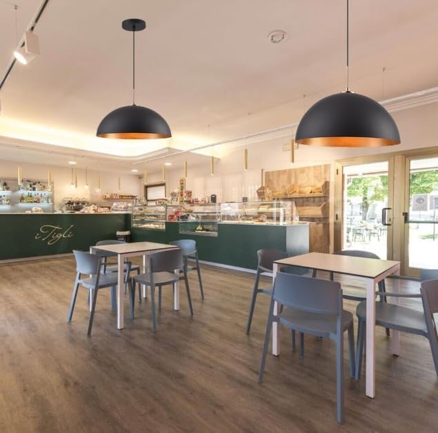 Lampadario a sospensione stile contemporaneo in metallo pendente con attacco E27 luce tavolo cucina ristorante di colore nero o bianco B92