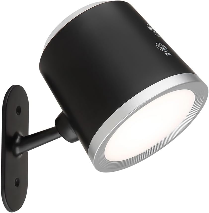 Lampada da Tavolo LED Ricaricabile 6W, 3 Temperature di Colore 3000K-4000K-6500K, Batteria 18650, Luce Orientabile, Moderna per Scrivania, Comodino, Studio BL-1005