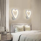 TEKHOME Applique da Parete LED Moderna 6W a Forma di Cuore, Lampada da Parete Bianca con 3 Colori Selezionabili 3000K/4000K/6500K, 300LM, per Camera da Letto, Soggiorno e Cameretta E28-3C