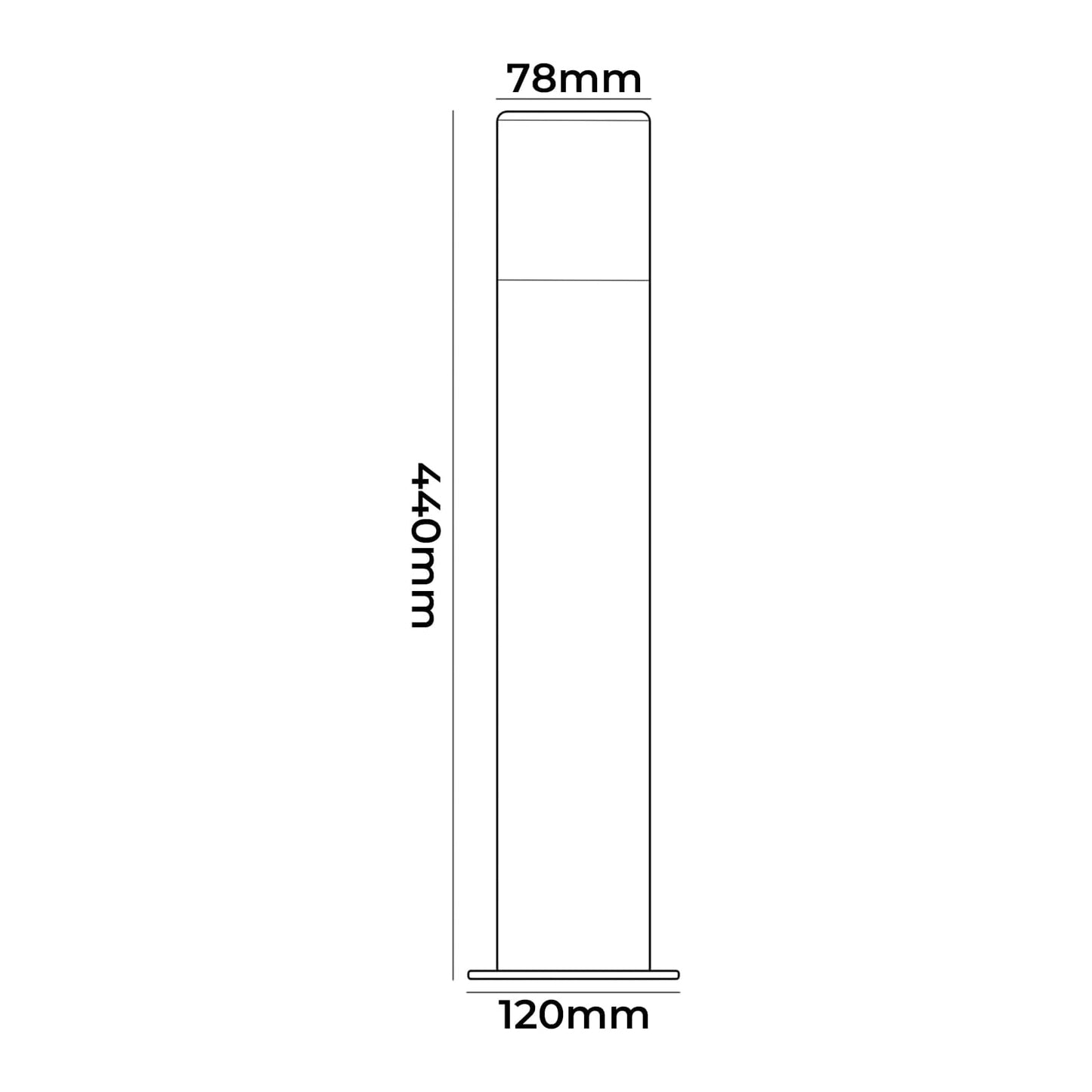 Lampione da Giardino IP54 E27 | Paletto Luminoso da Esterno in Alluminio | Per Vialetti, Cortile e Terrazzo | Max 60W | Modello 529PA-B440