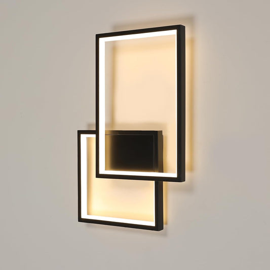 Applique LED Moderna 24W da Parete, CCT Switch 3000K/4000K/6500K, Lampada da Muro Design Geometrico per Soggiorno Camera Corridoio, IP20 – Serie AQ34