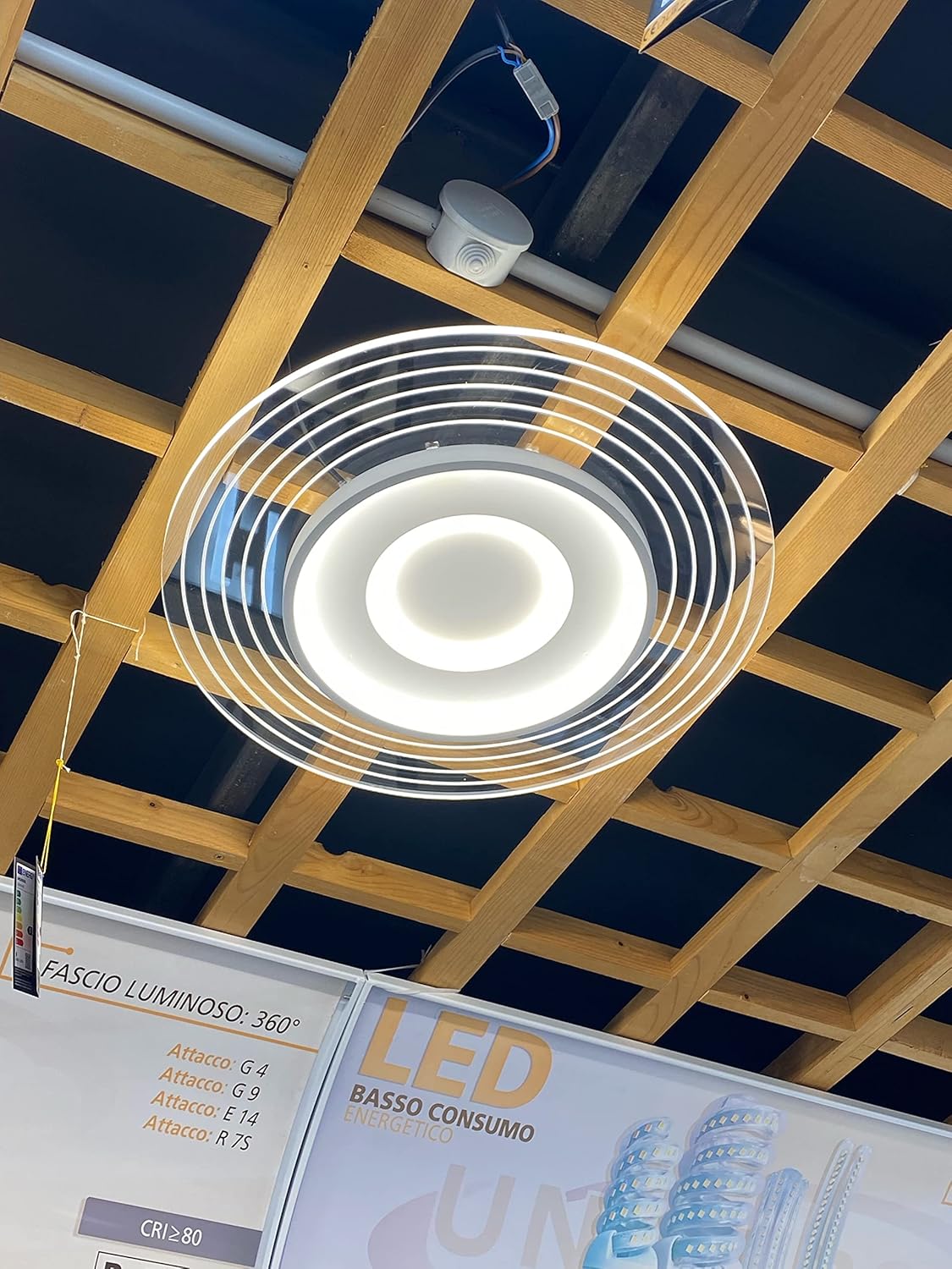 TEKHOME Plafoniera Lampadario da soffitto a led con Luci cerchio tonda Design Stile Moderno Lampada per Camera Cucina Salotto Locali Commerciali C40
