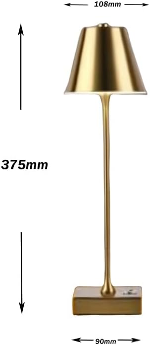 Lampada da Tavolo Ricaricabile LED  – Senza Fili, 3 Temperature di Colore, Dimmerabile Touch, USB, Moderna per Ristorante, Camera, Comodino D27-3C