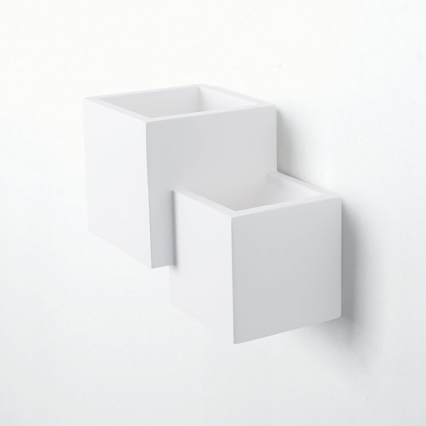 TEKHONE Applique da Parete in Gesso Bianco 2xG9 | Lampada da Muro Moderna Verniciabile | Illuminazione Decorativa per Soggiorno Camera Corridoio – GS-E74