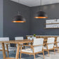 Lampadario a sospensione stile contemporaneo in metallo pendente con attacco E27 luce tavolo cucina ristorante di colore nero o bianco B92