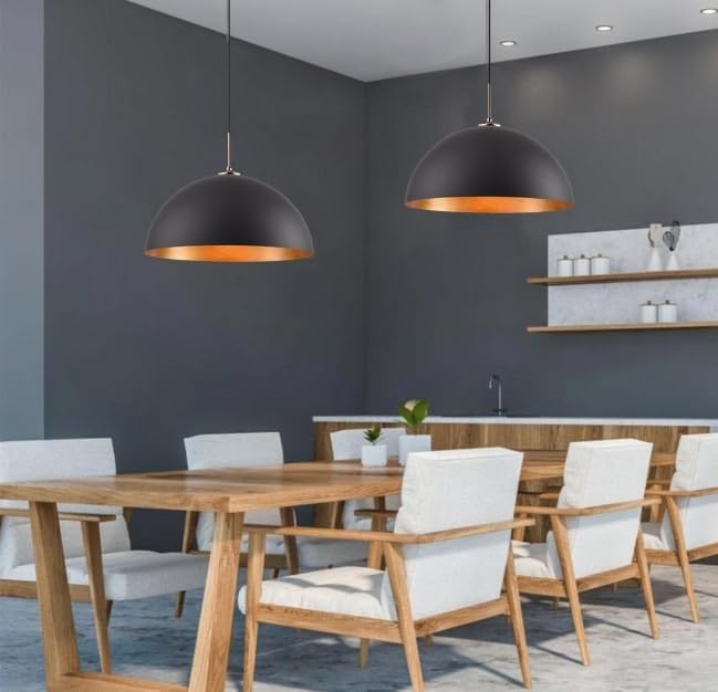 Lampadario a sospensione stile contemporaneo in metallo pendente con attacco E27 luce tavolo cucina ristorante di colore nero o bianco B92
