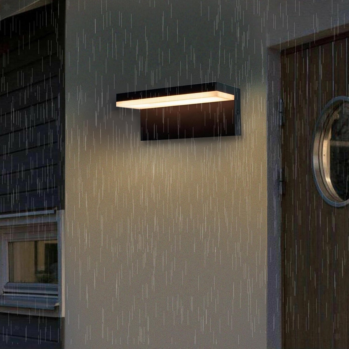 Applique da Esterno LED 10W IP54 – Lampada da Parete Moderna in ABS+PC, 1000LM, 3 Colori CCT Regolabile, Colore Nero o Bianco, per Facciate, Giardini e Balconi B82