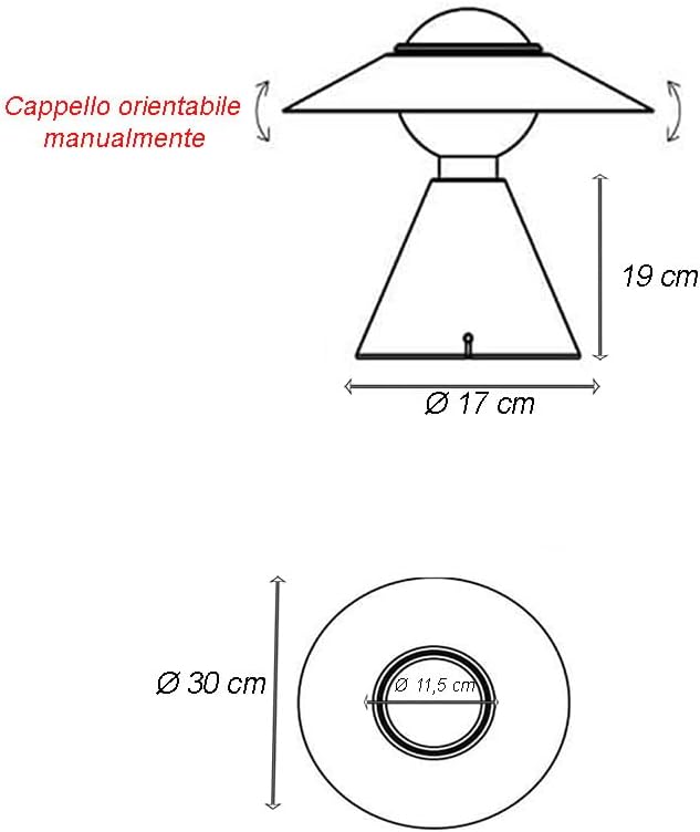 Lampada da Tavolo E27  – Design Moderno con Paralume Inclinato, Lampada da Comodino in Metallo, per Camera da Letto, Soggiorno, Studio   D13