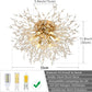 TEKHOME Lampadario Camera Da Letto Moderni, Oro/Argento, Plafoniera soffitto con cristalli di fuochi d'artificio, 10X G9, Lampade a sospensione pre Soggiorno, Cameretta PN-13