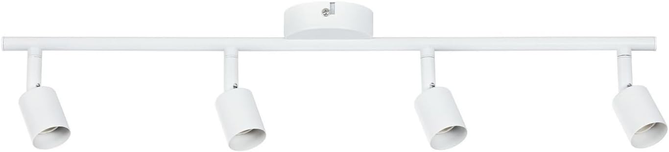 TEKHOME Faretta 4 Luci GU10, Plafoniera a Soffitto con 4 Teste Orientabili, 220-240V, Bianco, Ø405mm, Materiale Metallo, per Interni (Lampadine Non Incluse) C72-B4
