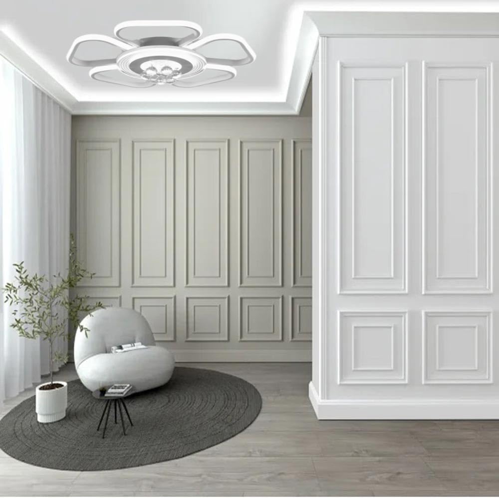 EKHOME Plafoniera led 50 watt a forma di fiore con pendenti in acrilico lampadario da soffitto lampada moderna bianca a luce fredda 6500k calda 3000k naturale 4000k C42