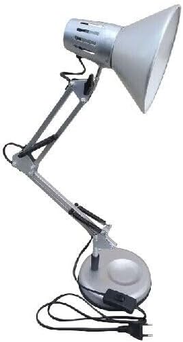 Lampada da Scrivania Orientabile E27 in Metallo – Lampada da Tavolo Moderna con Braccio Regolabile, Base Stabile, per Studio, Ufficio, Cameretta D11