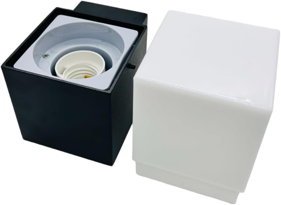 Applique da Esterno E27 IP44, Lampada da Parete Moderna in Alluminio e Acrilico, Attacco E27 (Lampadina no), Impermeabile per Giardino, Facciata, Balcone - Nero/Bianco/Caffè B250