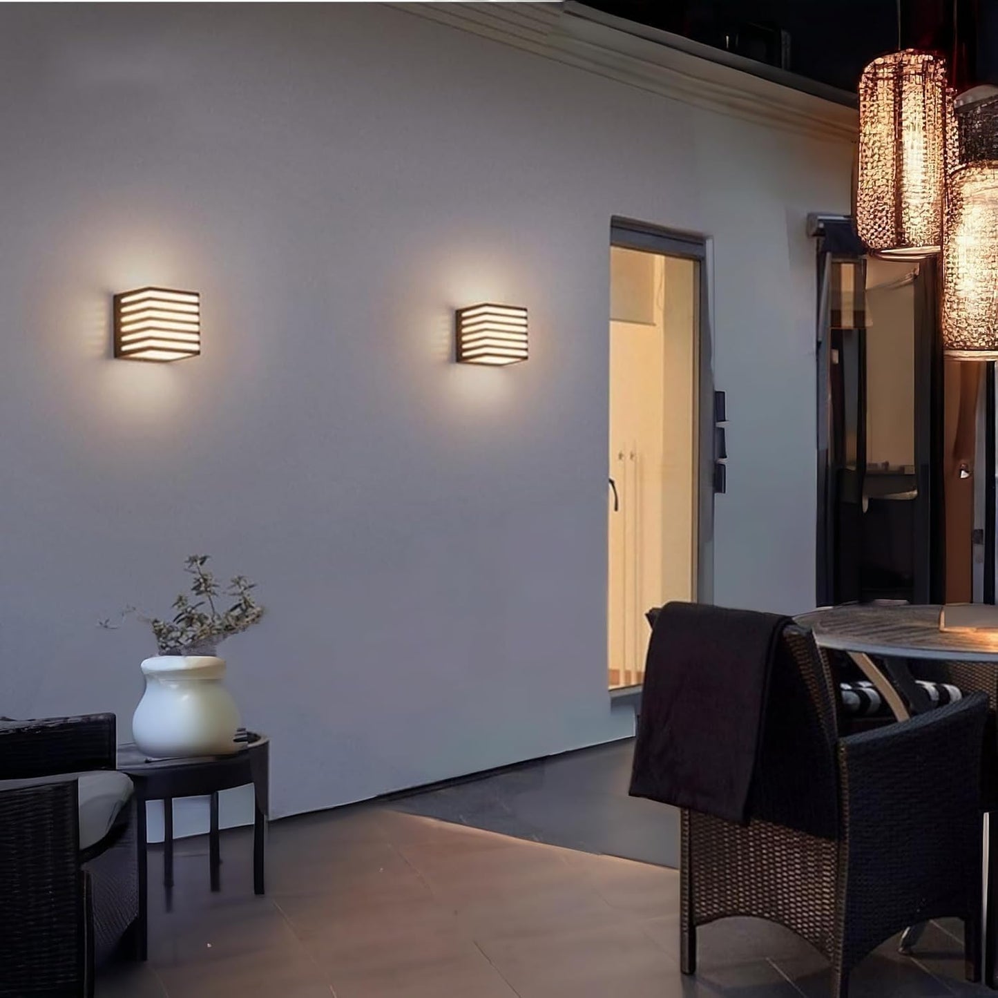 Applique da Esterno LED 10W IP54, Lampada da Parete Moderna in Alluminio e PC 1000LM, Bianco o Nero, Regolabile, per Facciate, Giardini e Balconi B110