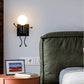 TEKHOME Applique da Muro Design Creativo con Figura Umana, E27 1x60W, Metallo Bianco/Nero, Lampada da Parete Moderna per Camera da Letto Soggiorno Corridoio AQ51