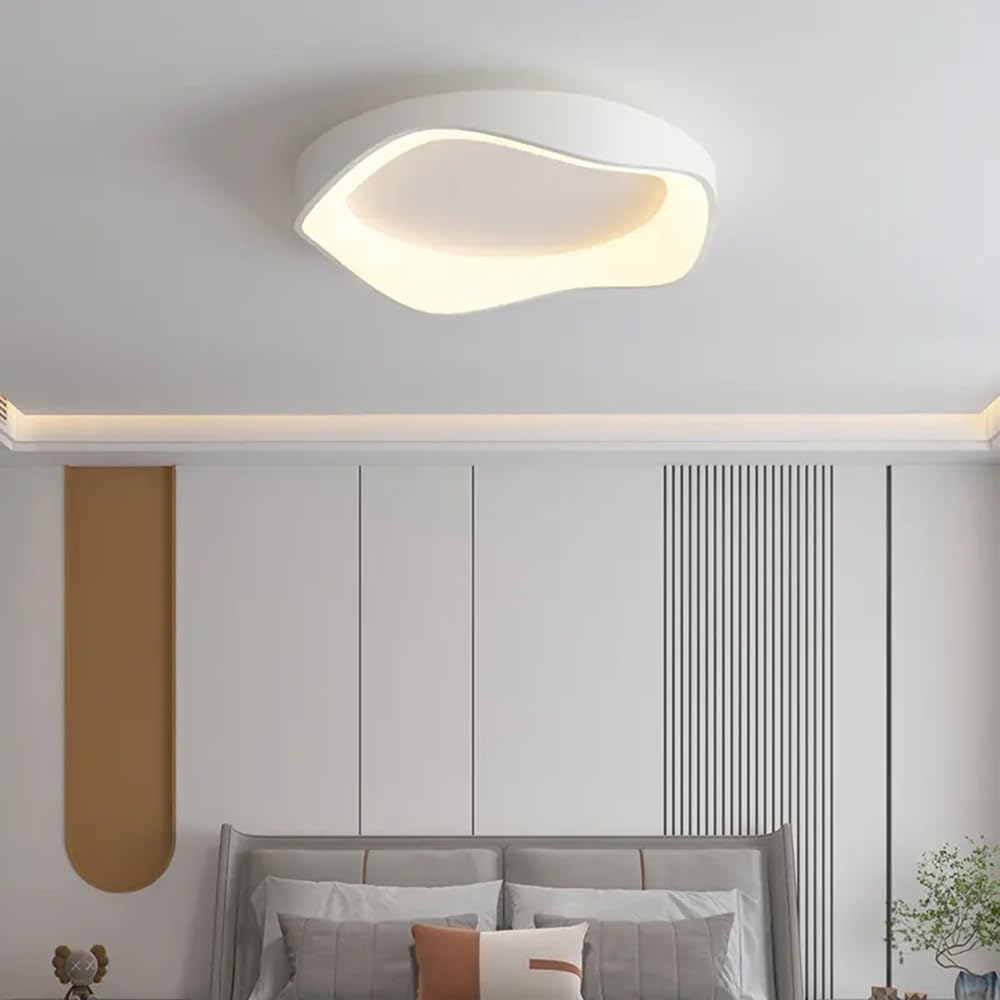 TEKHOME Plafoniera LED Moderna 38W, Dimmerabile, 3 Modalità di Colore 3000K-4000K-6500K, 3040LM,Bianco e Nero, Design Elegante per Camera da Letto e Soggiorno C53