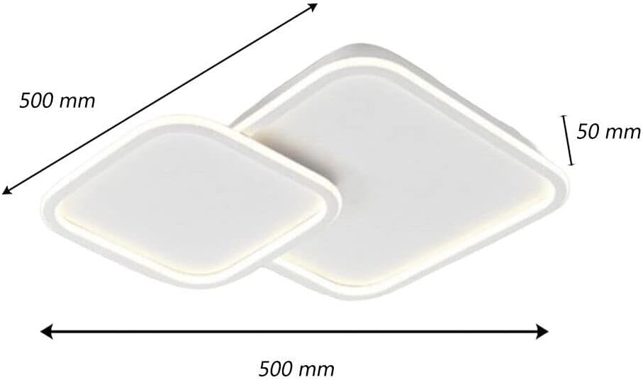 TEKHOME Plafoniera Lampadario da soffitto a led con 2 Luci dimmerabile timer Design Stile Moderno Lampada per Camera Cucina Salotto Locali Commerciali (2 quadri Bluetooth) PN-24