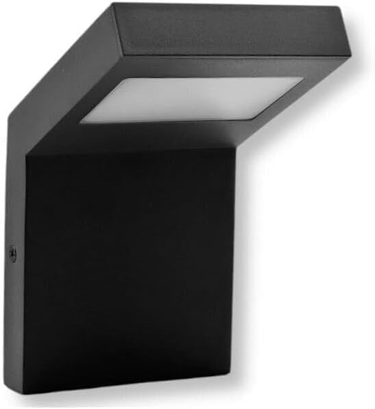 Applique LED da Esterno 10W IP54 4000K, Lampada da Parete Moderna in Alluminio e PC, Impermeabile per Facciata, Balcone e Giardino - Bianco/Grigio Scuro H160