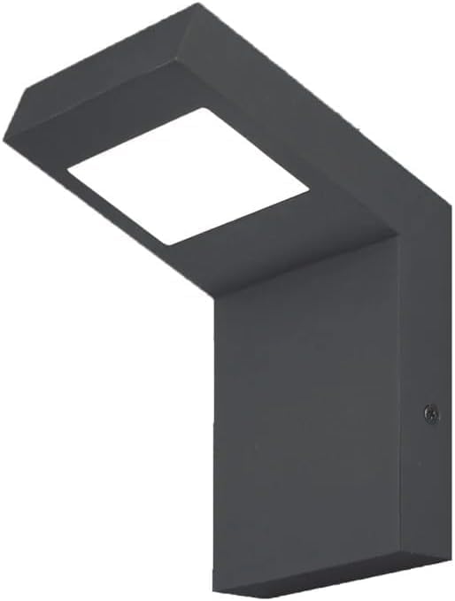 Applique LED da Esterno 10W IP54 4000K, Lampada da Parete Moderna in Alluminio e PC, Impermeabile per Facciata, Balcone e Giardino - Bianco/Grigio Scuro H160