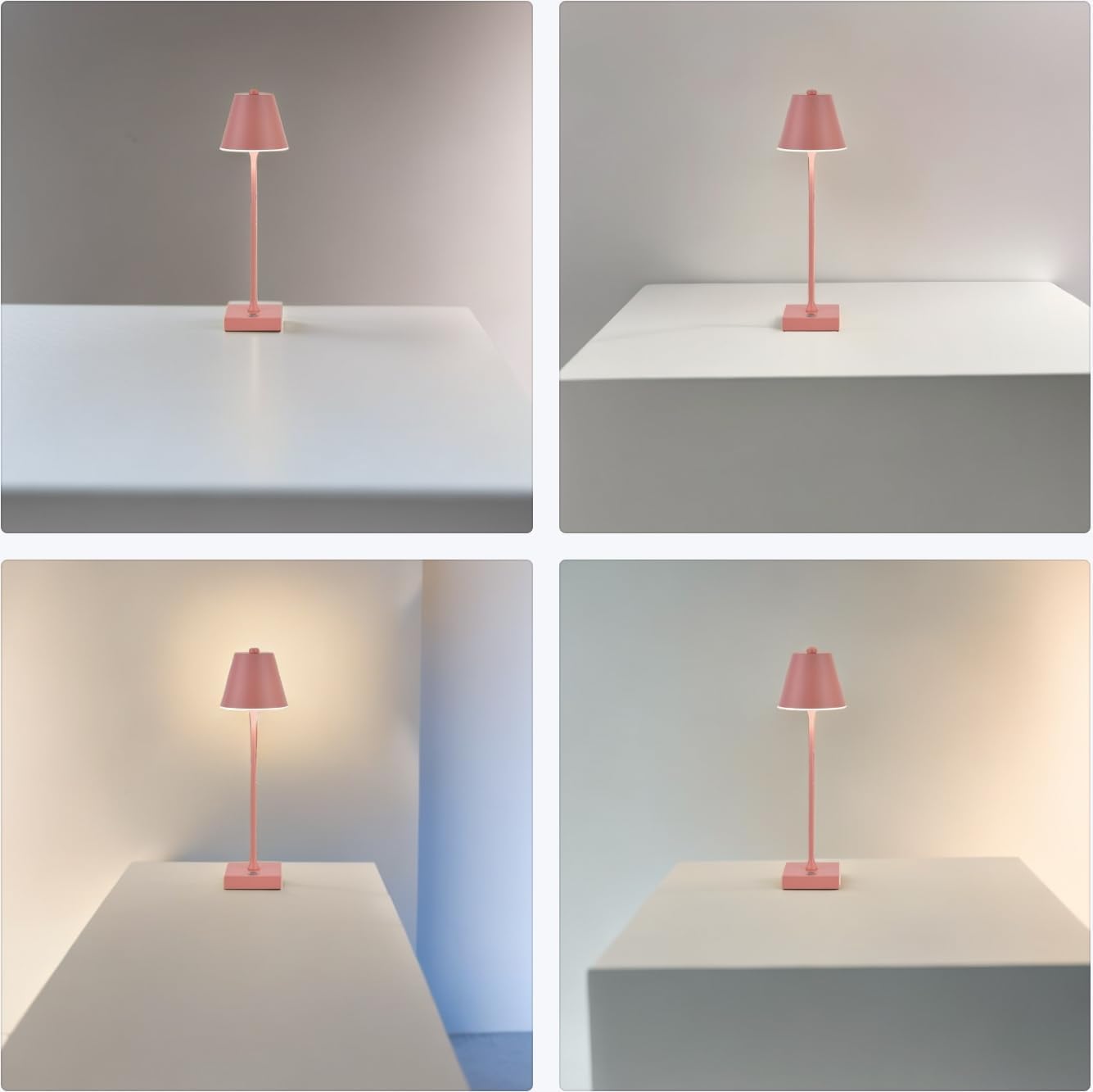 Lampada da Tavolo Ricaricabile LED  – Senza Fili, 3 Temperature di Colore, Dimmerabile Touch, USB, Moderna per Ristorante, Camera, Comodino D27-3C