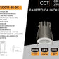 Mini Faretto LED da Incasso COB 3W CCT, Selezione Luce 2700K/4000K/6000K, CRI≥90, Fascio 26°, Foro Ø35 mm, Mini Downlight per Controsoffitti, Mobili e Vetrine, Driver EAGLERISE,TSD011-35-3C