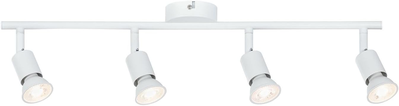 TEKHOME Faretta 4 Luci GU10, Plafoniera a Soffitto con 4 Teste Orientabili, 220-240V, Bianco, Ø405mm, Materiale Metallo, per Interni (Lampadine Non Incluse) C72-B4