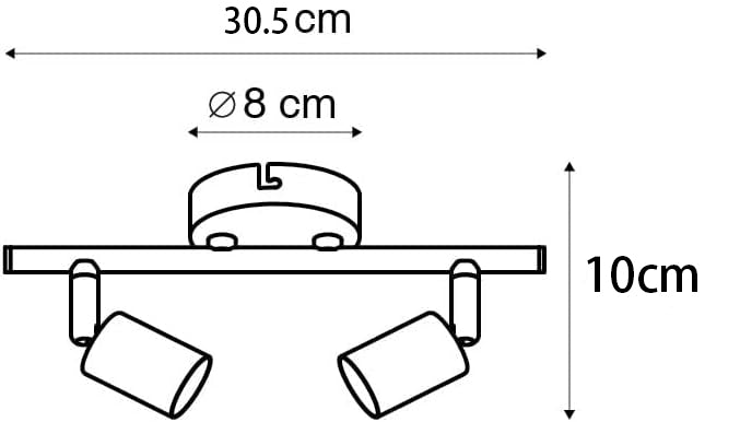 TEKHOME Faretto Moderno - 2 luce - H 100mm - Bianco - Moderno - Soggiorno I Camera da letto I Sala da Pranzo I Cucina C72-B2