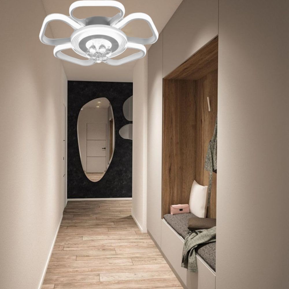 EKHOME Plafoniera led 50 watt a forma di fiore con pendenti in acrilico lampadario da soffitto lampada moderna bianca a luce fredda 6500k calda 3000k naturale 4000k C42
