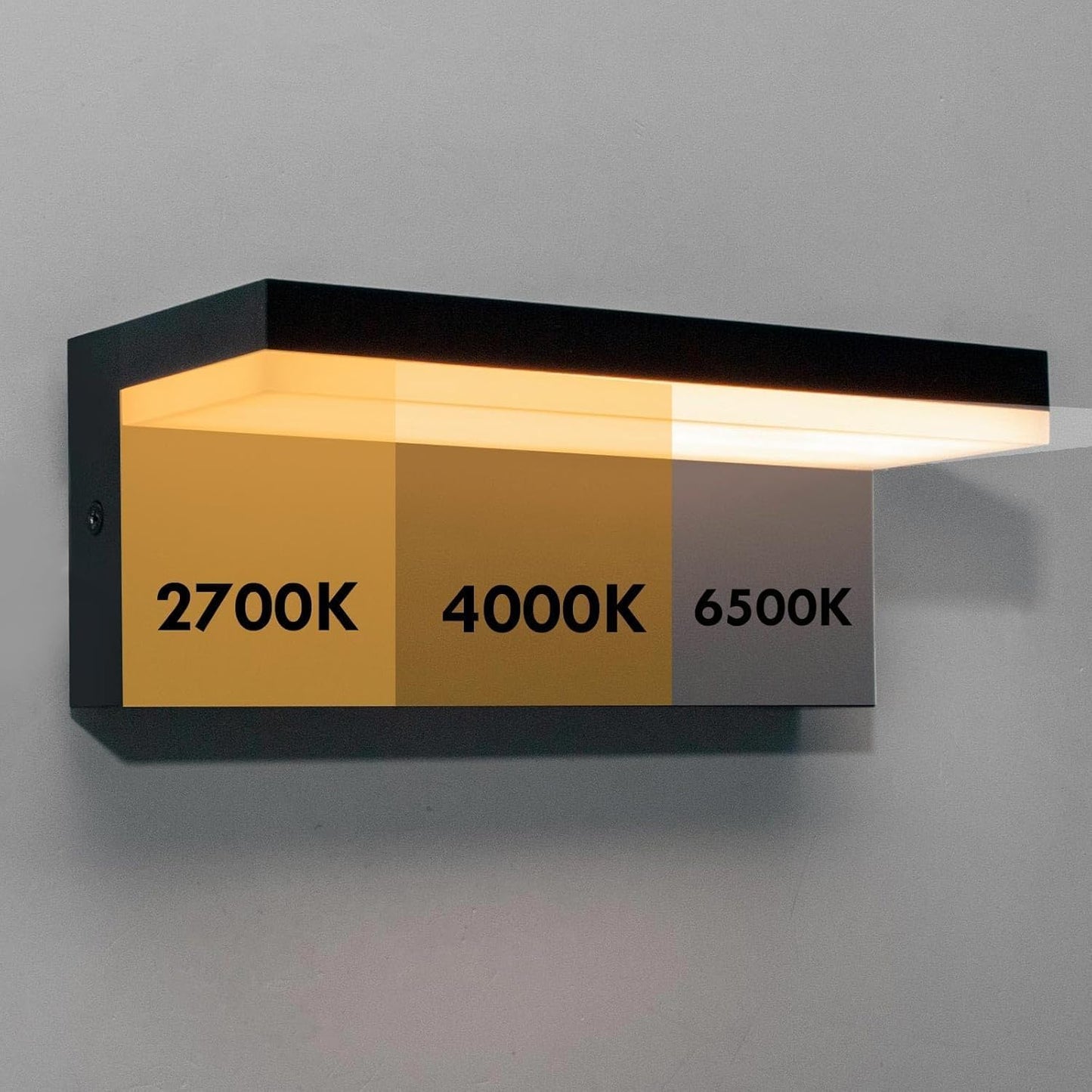 Applique da Esterno LED 10W IP54 – Lampada da Parete Moderna in ABS+PC, 1000LM, 3 Colori CCT Regolabile, Colore Nero o Bianco, per Facciate, Giardini e Balconi B82