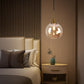 TEKHOME Lampadario a sospensione decorativa in metallo con sfera in vetro attacco E27 lampada contemporanea (Argento/Oro) A72