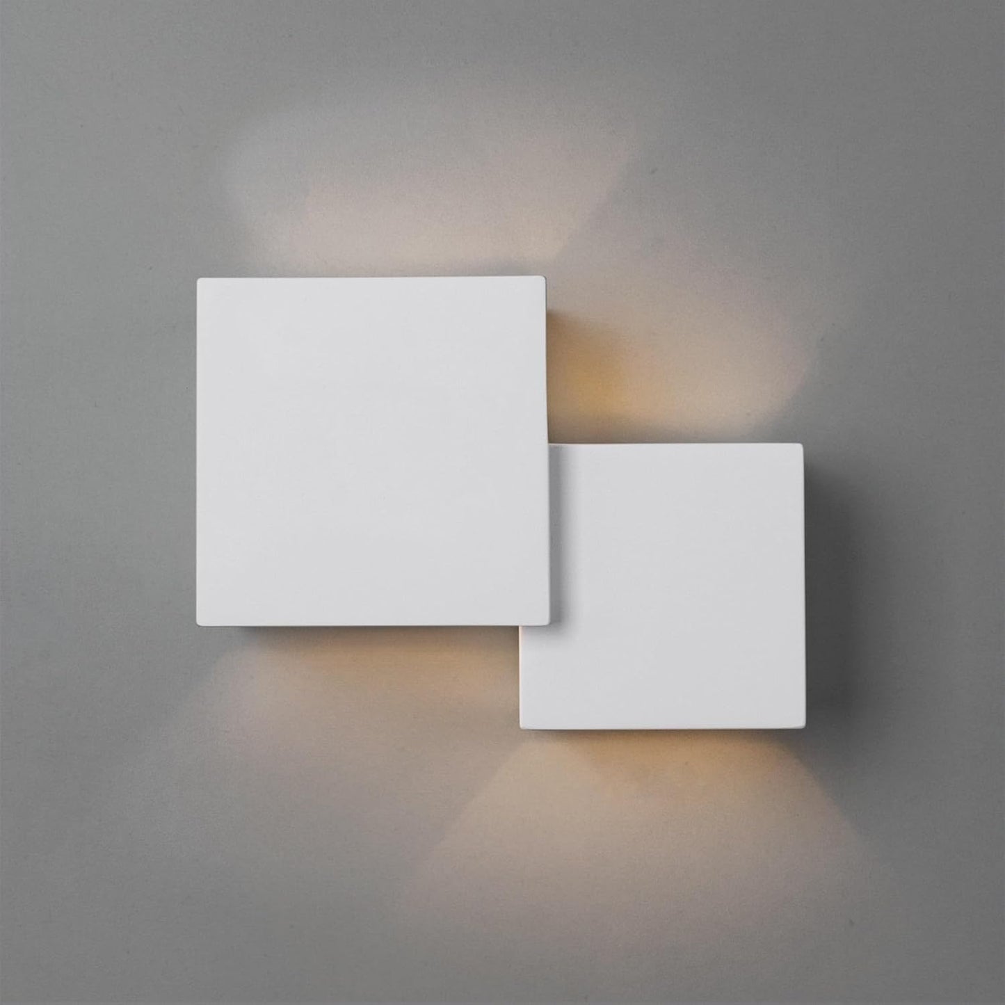 TEKHONE Applique da Parete in Gesso Bianco 2xG9 | Lampada da Muro Moderna Verniciabile | Illuminazione Decorativa per Soggiorno Camera Corridoio – GS-E74