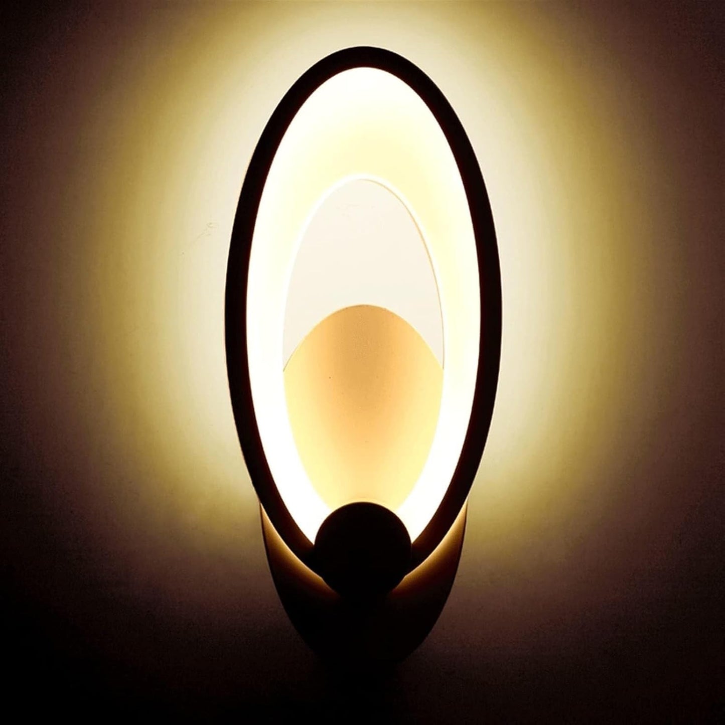 TEKHOME Applique da Parete LED Moderna 9W, Lampada da Parete Bianca Design Ovale, Luce Calda 3000K / Naturale 4000K / Fredda 6500K, 450LM, per Camera da Letto, Soggiorno e Corridoio E25