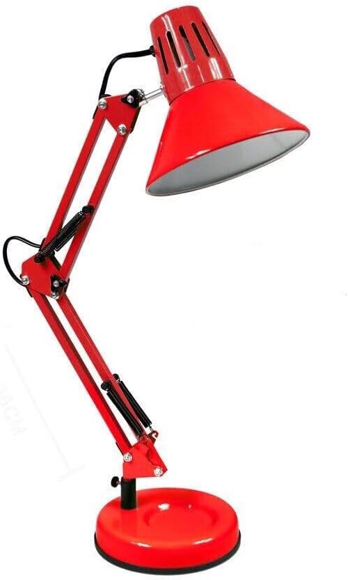 Lampada da Scrivania Orientabile E27 in Metallo – Lampada da Tavolo Moderna con Braccio Regolabile, Base Stabile, per Studio, Ufficio, Cameretta D11