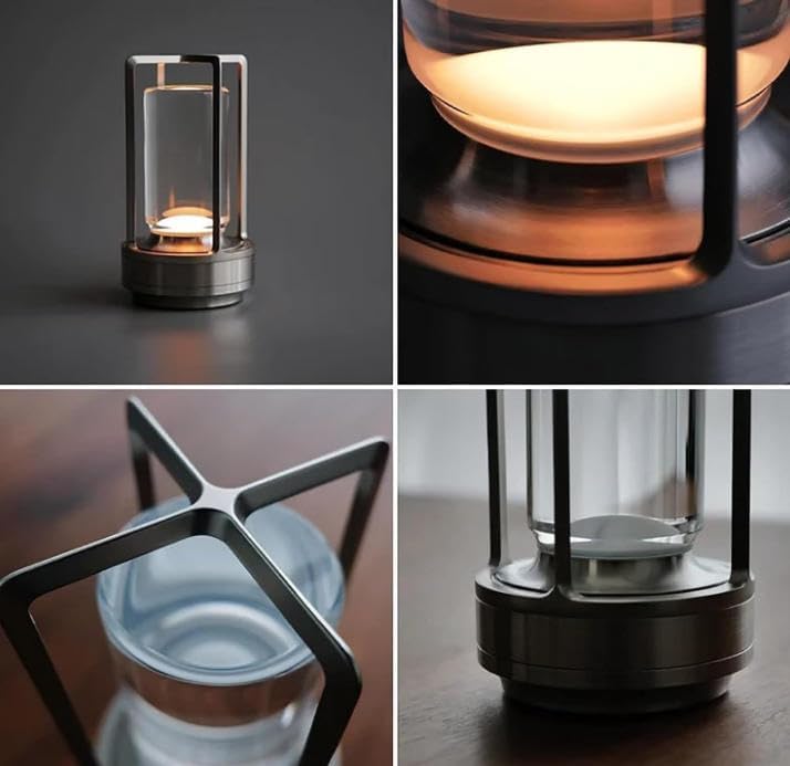 Lampada LED da Tavolo Ricaricabile 3W – Luce Portatile Touch con 3 Temperature di Colore, Batteria 2000mAh, Design Moderno in Alluminio e Acrilico – Uso Interno D37