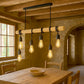 TEKHOME Lampada Sospesa a Soffitto con Paralume in Legno, Lampadario Design Industriale/Scandinavo con Attacco E27, per Cucina Isola Tavolo Bar, 110-240V, (Lampadina Non Inclusa) B47-6