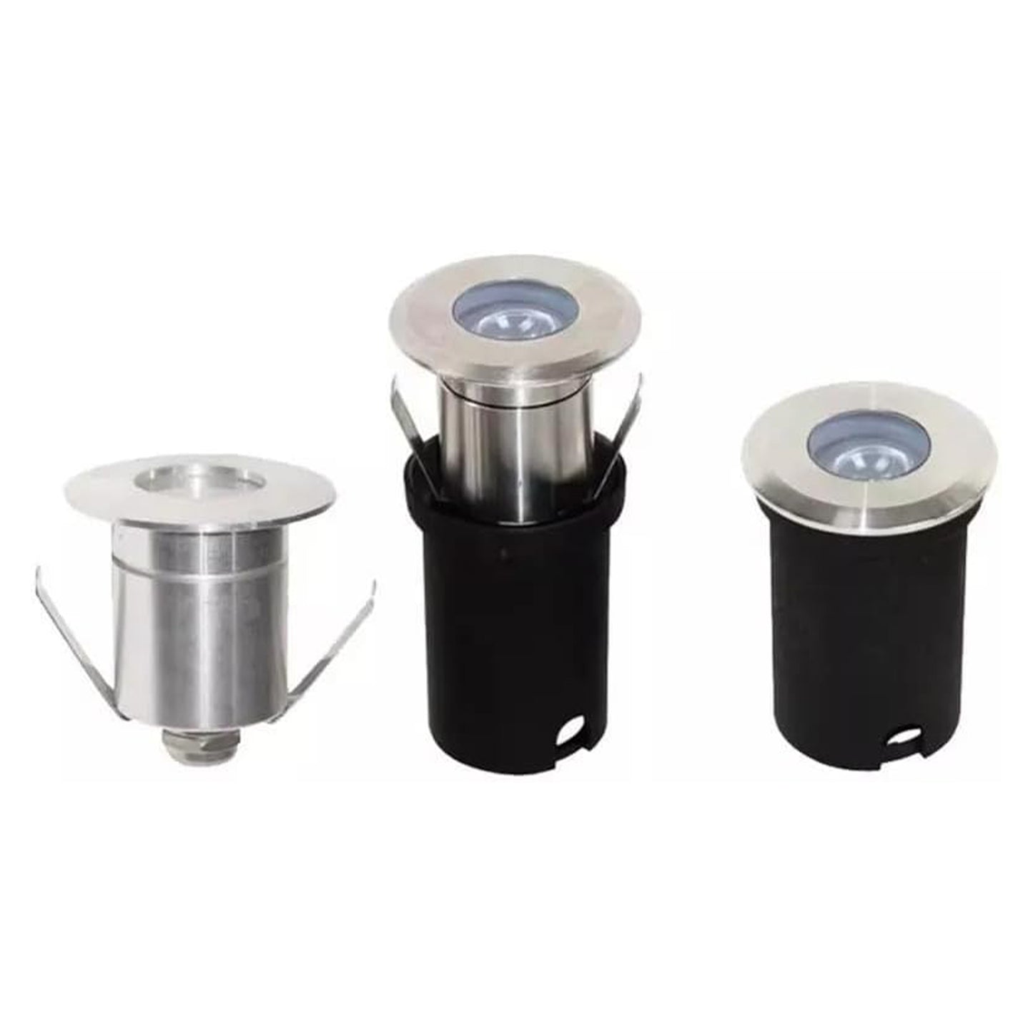 3 Pezzi – Faretti da Incasso LED da Esterno IP68 1W 12V-24V – Luci da Terra per Giardino/Sentiero/Prato – Acciaio 304 + Vetro – Colori Disponibili ES41