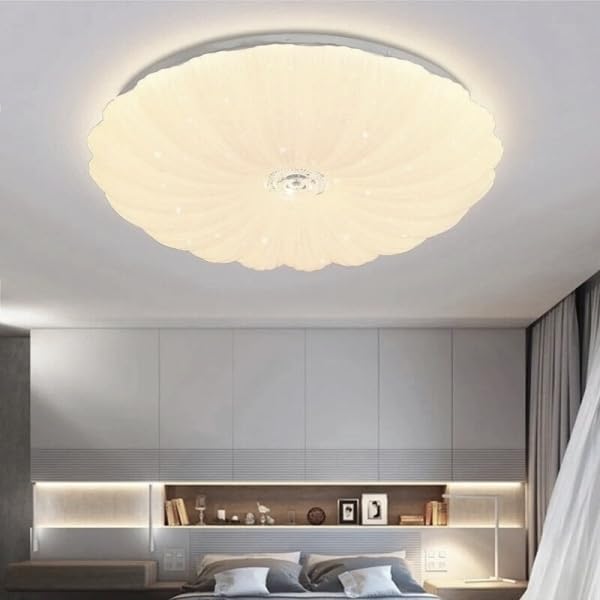 TEKHOME Plafoniera LED Soffitto Dimmerabile Ø48cm, 46W con Luce Calda/Naturale/Fredda, 3680LM, Design Elegante in PVC e Alluminio, per Camera da Letto, Salotto, Soggiorno – Modello C39-3C
