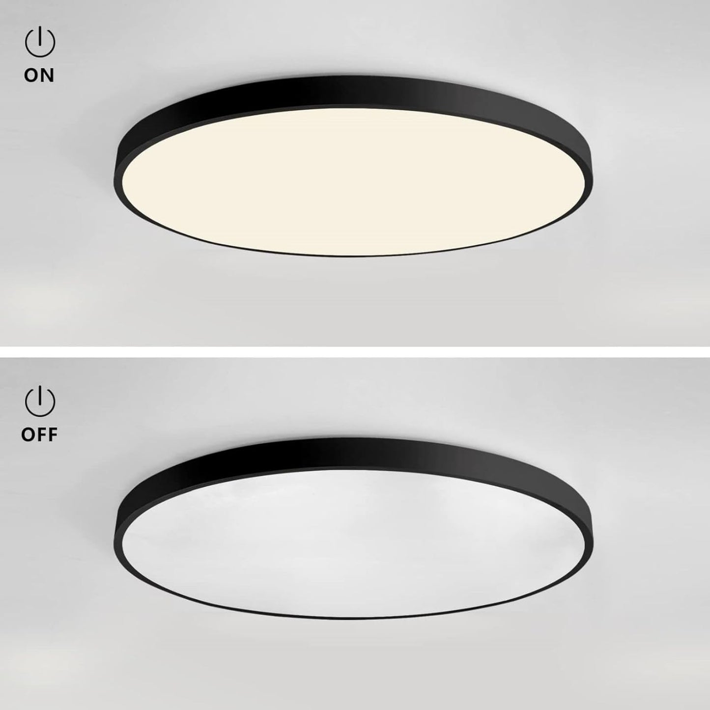 TEKHOME Plafoniera LED Soffitto 36/45W,3colore 3600/4950LM IP40 Impermeabile Rotonda Ø48/60CM Lampadario LED Moderna Luce Soffitto per Cameretta, Cucina, Soggiorno, Balcone -LV