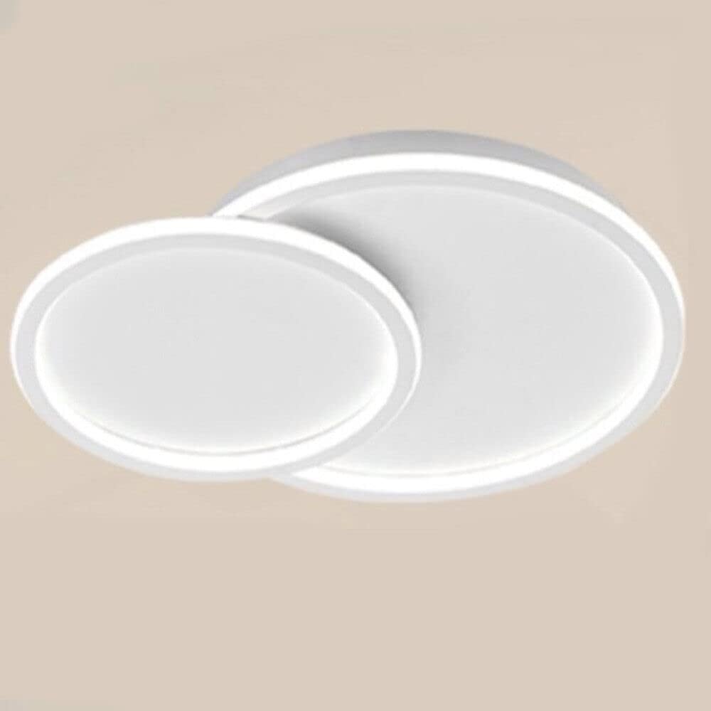 TEKHOME Plafoniera Lampadario da soffitto a led con 2 Luci cerchi Design Stile Moderno Lampada per Camera Cucina Salotto Locali Commerciali (2 cerchi 45w bluetooth) PN-26