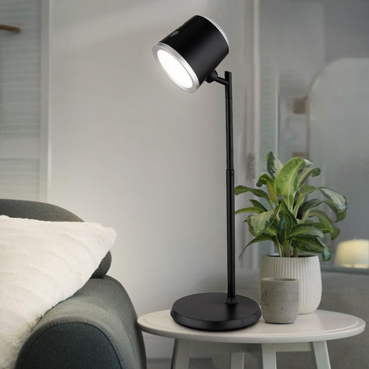 Lampada da Tavolo LED Ricaricabile 6W, 3 Temperature di Colore 3000K-4000K-6500K, Batteria 18650, Luce Orientabile, Moderna per Scrivania, Comodino, Studio BL-1005